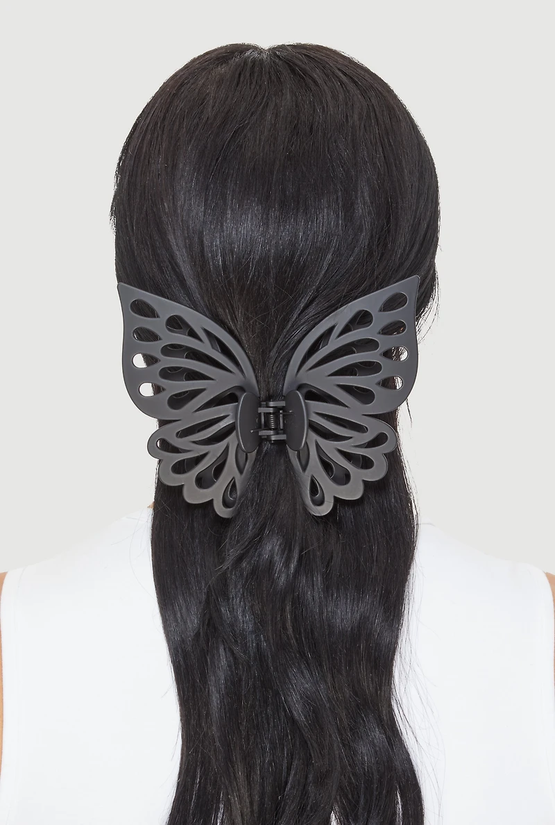 Womens Trendy Giant Butterfly Claw Clip, Black