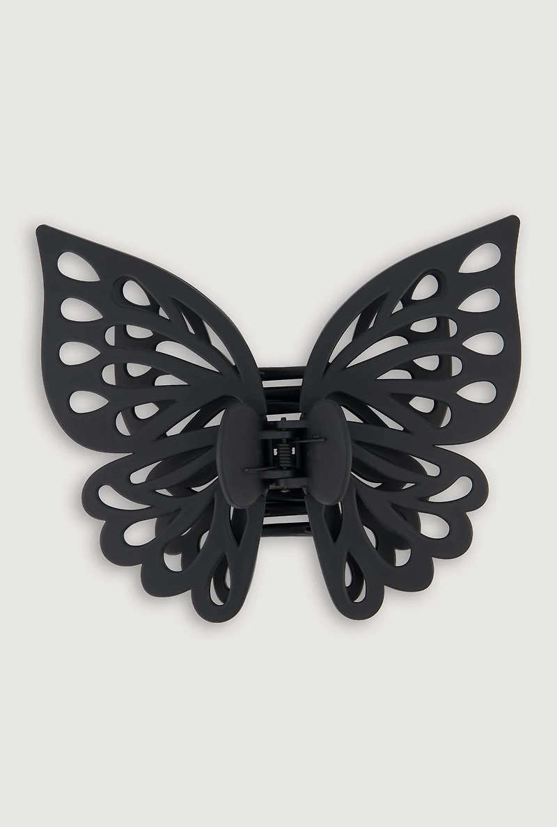 Womens Trendy Giant Butterfly Claw Clip, Black