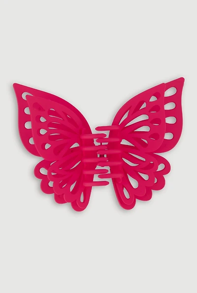 Womens Trendy Giant Butterfly Claw Clip, Pink