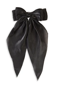 Womens Chiffon Bow Hair Clip, Black