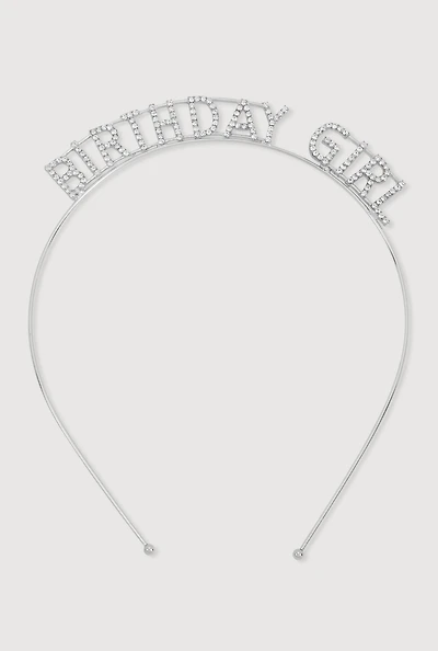 Womens Cubic Zirconia Birthday Girl Headband, Silver
