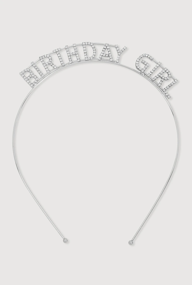 Cubic Zirconia Birthday Girl Headband