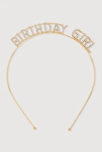 Cubic Zirconia Birthday Girl Headband