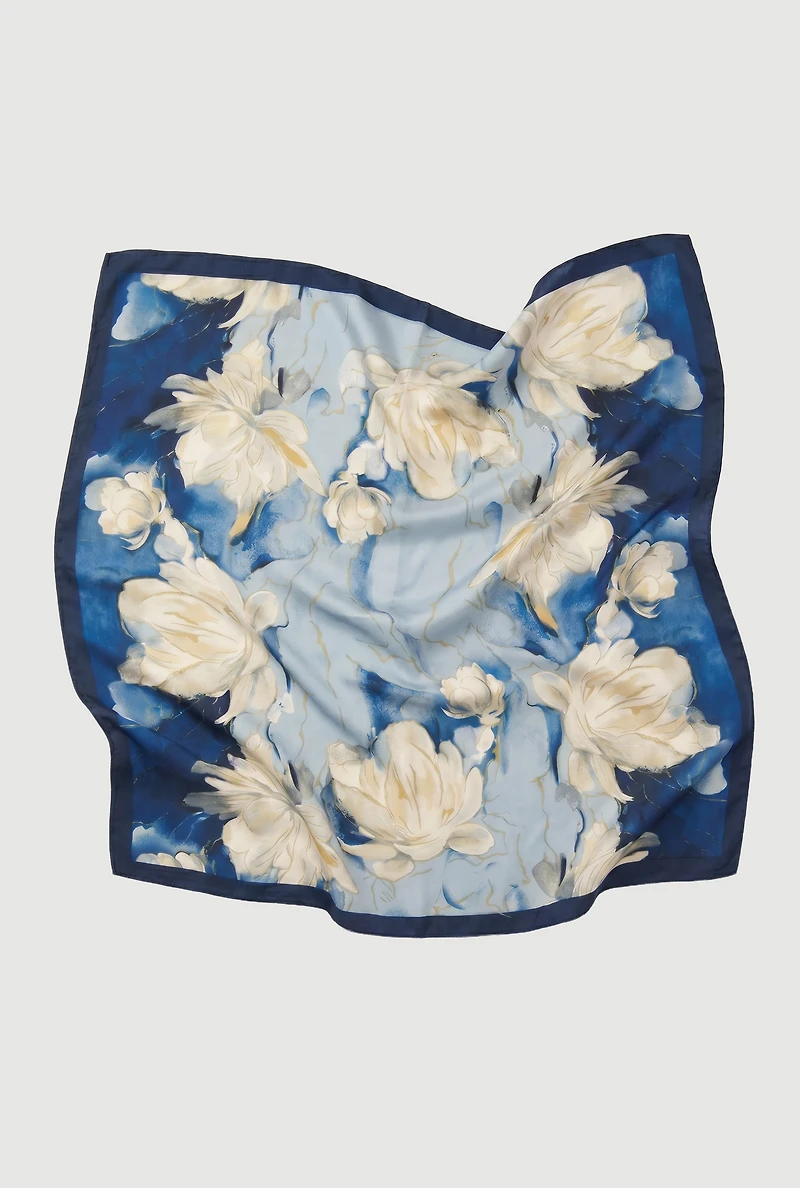 Floral and Heart Print 2 Piece Scarf Set