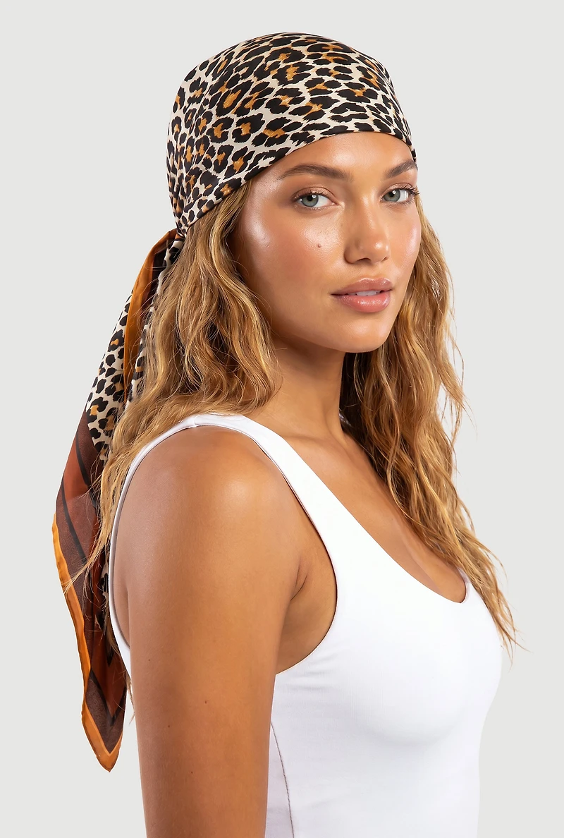 Assorted Border Print Multiway Scarf 2 Pack