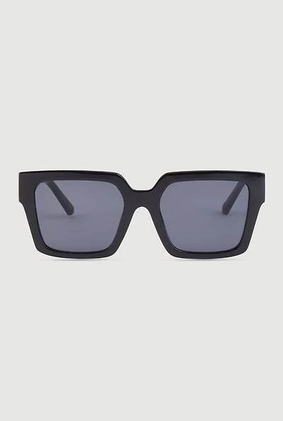 Womens Cut Out Detail Square Sunglasses, Black