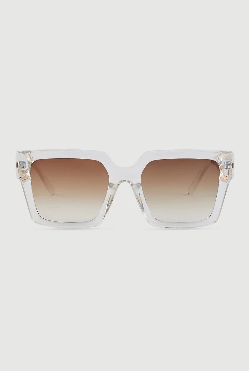 Cut Out Detail Square Sunglasses