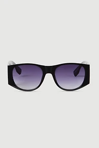 Metallic Cut Out Arm Ombre Lens Sunglasses
