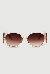 Metallic Cut Out Arm Ombre Lens Sunglasses