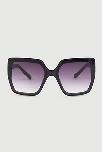 Womens Rhinestone Temple Detail Sunglasses, Black