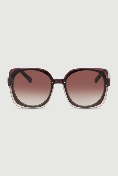 Womens Square Ombre Lens Sunglasses, Brown