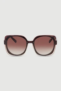 Womens Square Ombre Lens Sunglasses, Brown