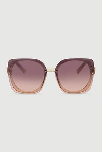 Womens Square Ombre Lens Sunglasses, Beige