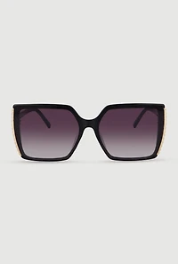 Metallic Side Rectangle Sunglasses