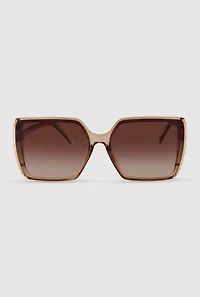 Metallic Side Rectangle Sunglasses
