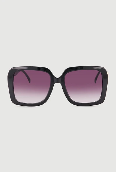Ombre Lens Metallic Eye Detail Sunglasses