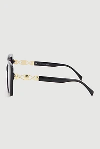 Ombre Lens Metallic Eye Detail Sunglasses