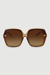 Womens Metallic Butterfly Detail Ombre Lens Sunglasses,