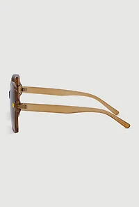 Womens Metallic Butterfly Detail Ombre Lens Sunglasses,