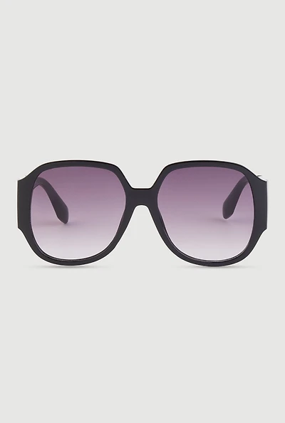 Womens Metallic Side Detail Sunglasses, Black