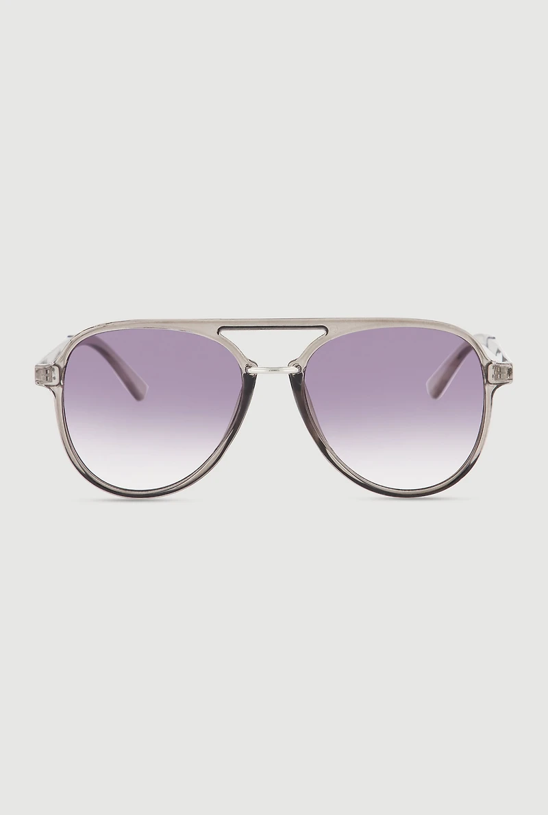 Transparent Frame Aviator Sunglasses