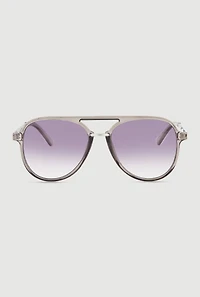 Transparent Frame Aviator Sunglasses