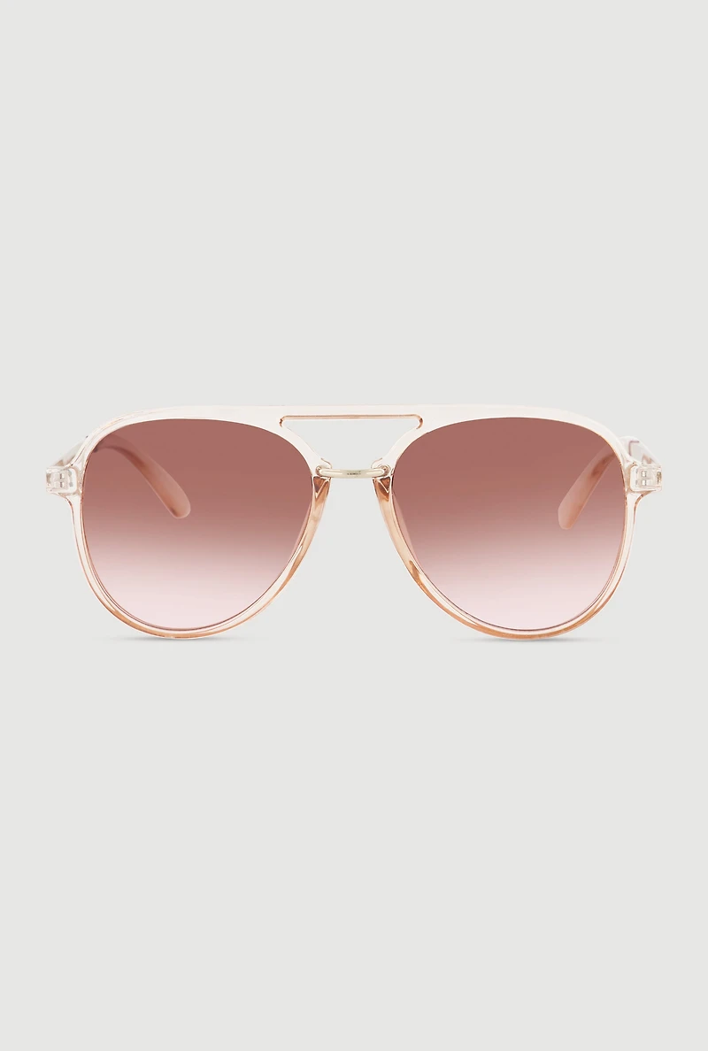 Transparent Frame Aviator Sunglasses