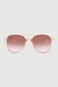 Transparent Frame Aviator Sunglasses