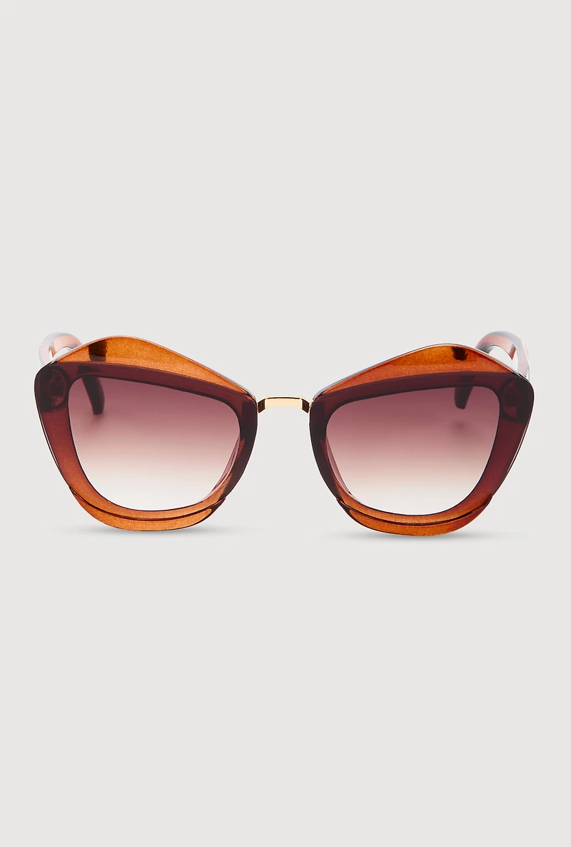 Metallic Detail Cat Eye Sunglasses