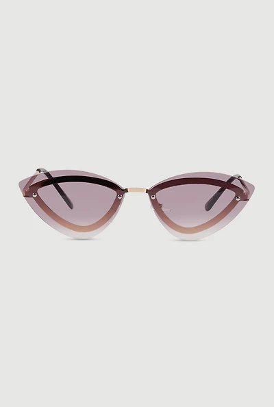 Rimless Cat Eye Sunglasses