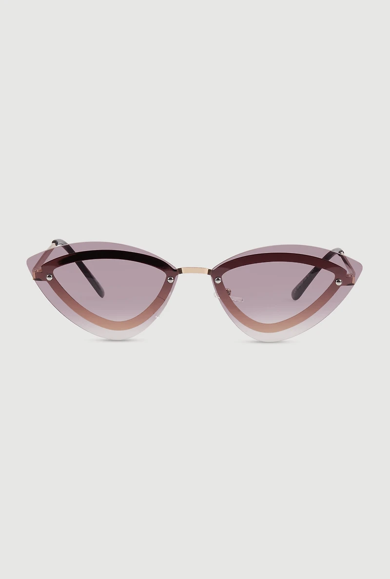 Rimless Cat Eye Sunglasses