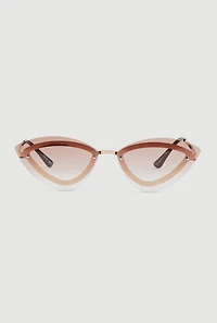 Womens Rimless Cat Eye Sunglasses, Multi