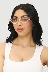Womens Rimless Cat Eye Sunglasses, Multi