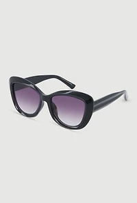 Womens Ombre Lens Cat Eye Sunglasses, Black