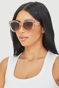Womens Ombre Lens Cat Eye Sunglasses,
