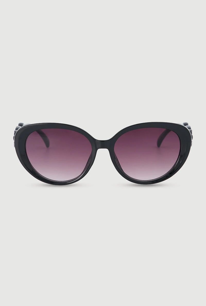 Womens Chain Detail Cat Eye Sunglasses,