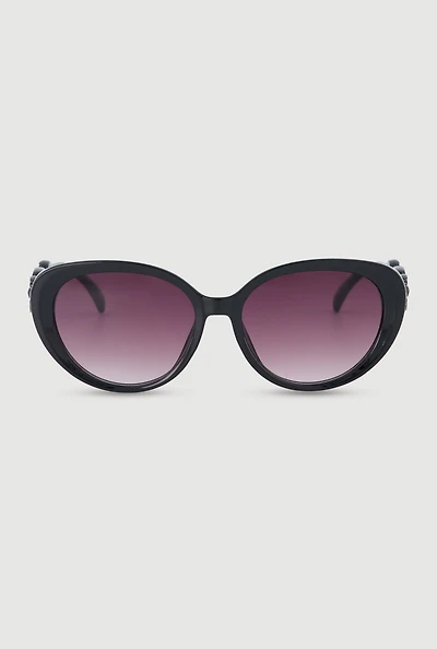 Womens Chain Detail Cat Eye Sunglasses,