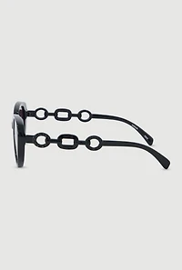 Womens Chain Detail Cat Eye Sunglasses,