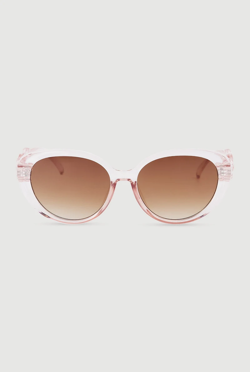 Womens Chain Detail Cat Eye Sunglasses, Pink