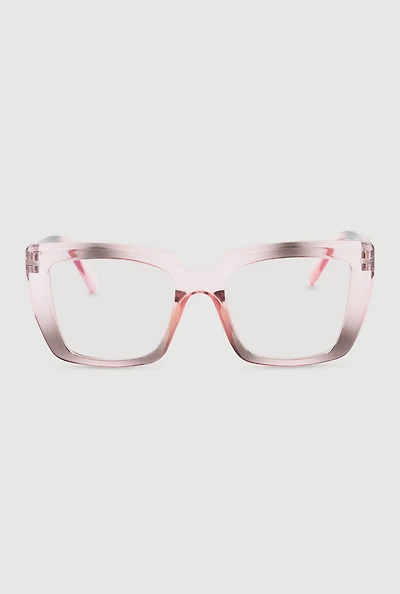 Womens Gradient Frame Blue Light Glasses, Pink