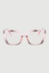 Womens Gradient Frame Blue Light Glasses, Pink