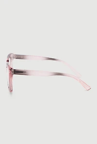 Womens Gradient Frame Blue Light Glasses, Pink