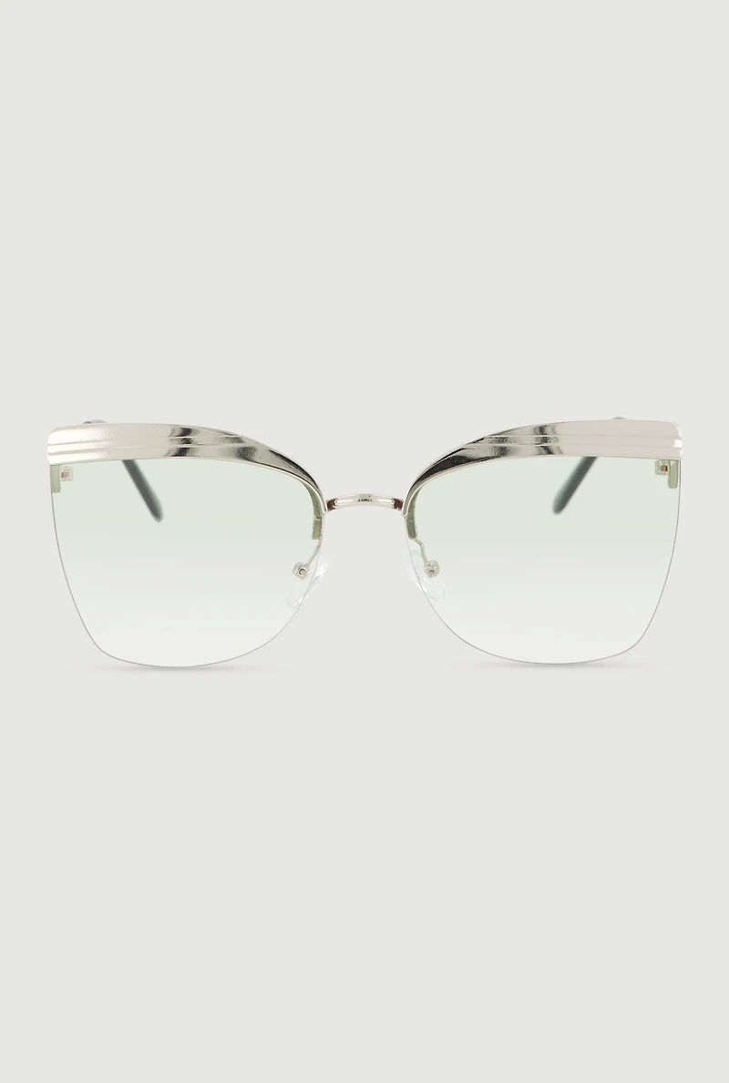 Metallic Browline Sunglasses