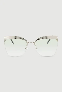 Metallic Browline Sunglasses