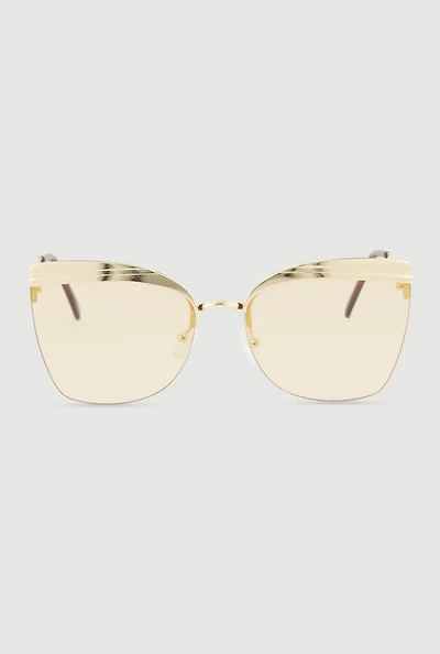 Metallic Browline Sunglasses