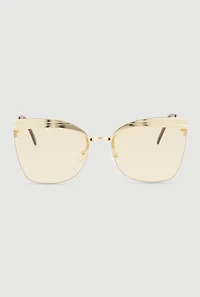 Metallic Browline Sunglasses