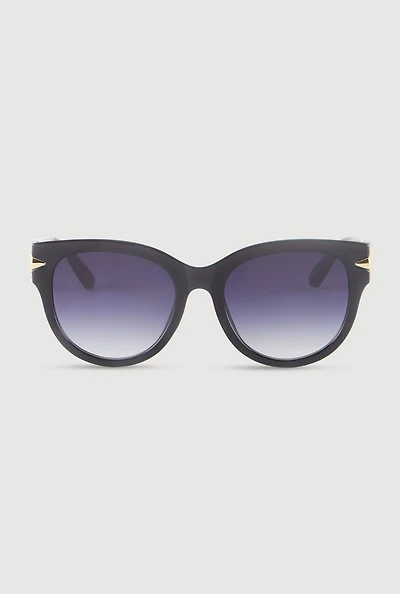 Womens Side Detail Ombre Lens Sunglasses, Black