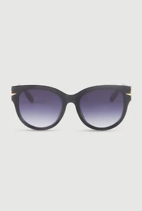Womens Side Detail Ombre Lens Sunglasses, Black