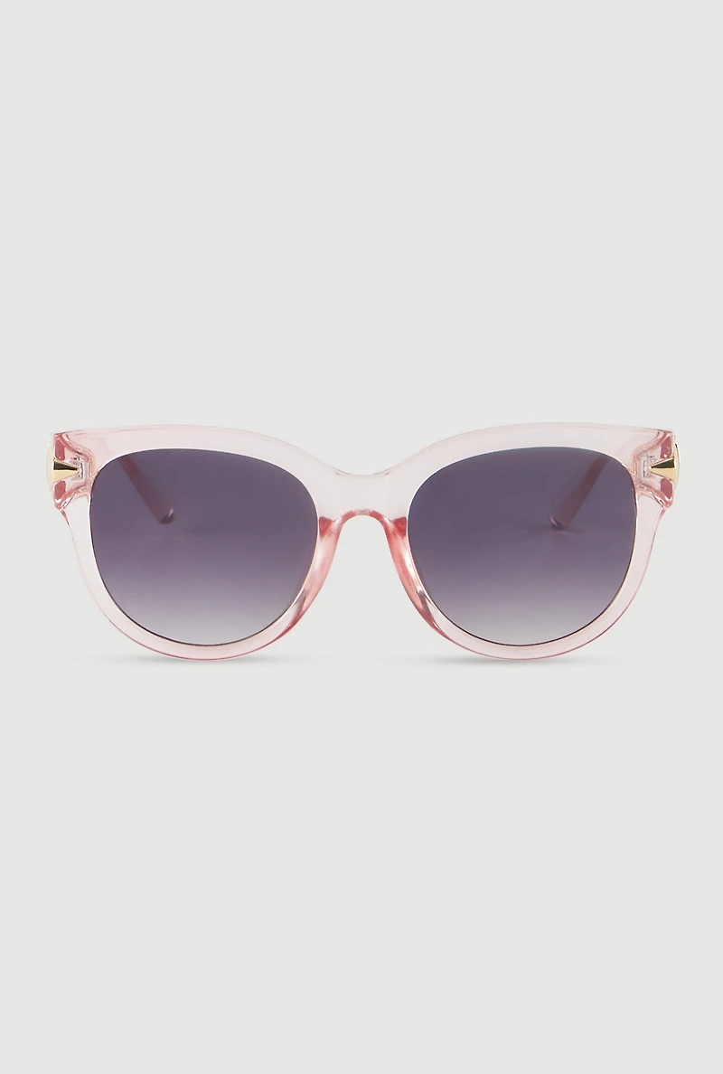 Womens Side Detail Ombre Lens Sunglasses, Pink