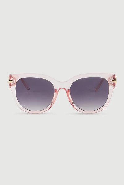 Womens Side Detail Ombre Lens Sunglasses, Pink